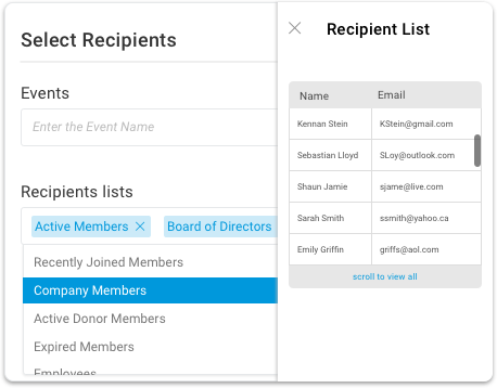 Mailing lists can be filtered based on member criteria