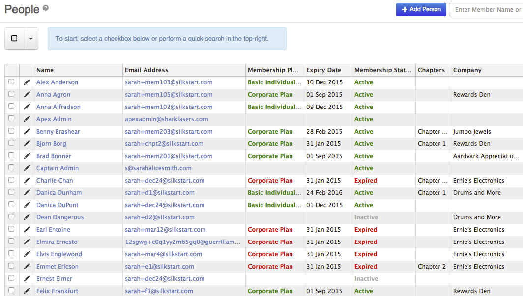 Easy association management for multi-branch organizations.